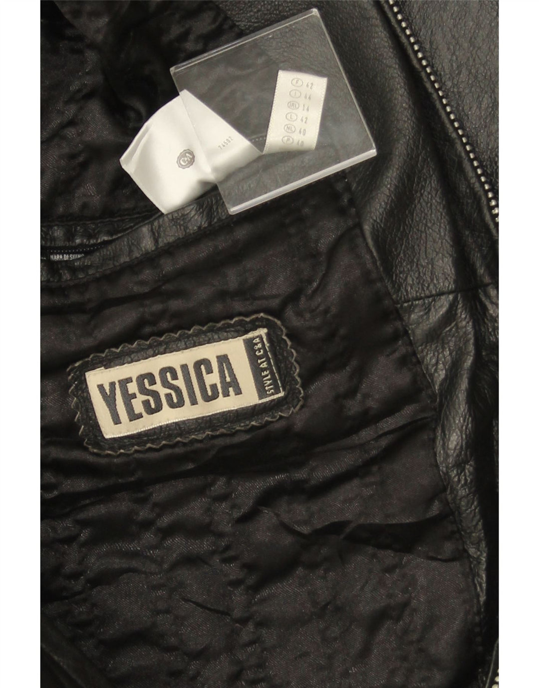 YESSICA Γυναικείο Δερμάτινο Μπουφάν UK 14 Large Μαύρο
