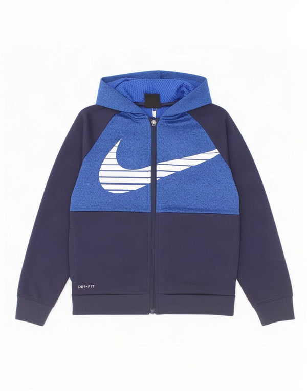 Πουλόβερ Nike Boys Dri Fit Zip Hoodie 6-7 ετών Μεγάλο Navy Blue Flecked