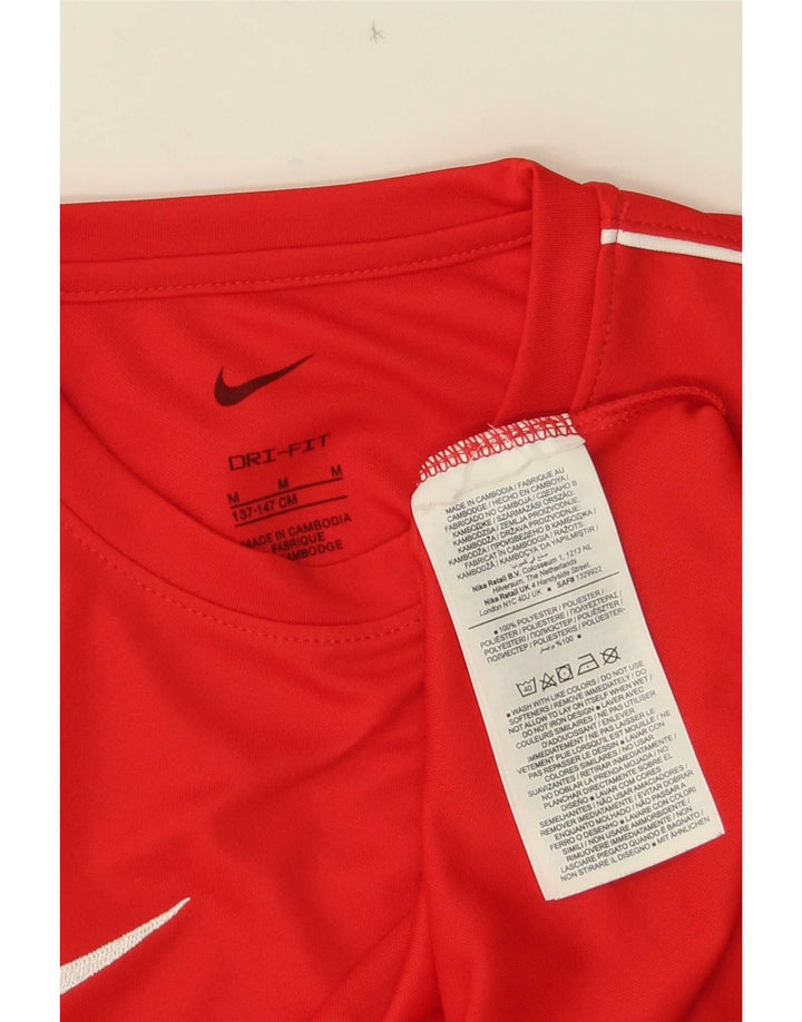 T-shirt Nike Boys Dri Fit Top 10-11 ετών Μεσαίο κόκκινο πολυεστέρα