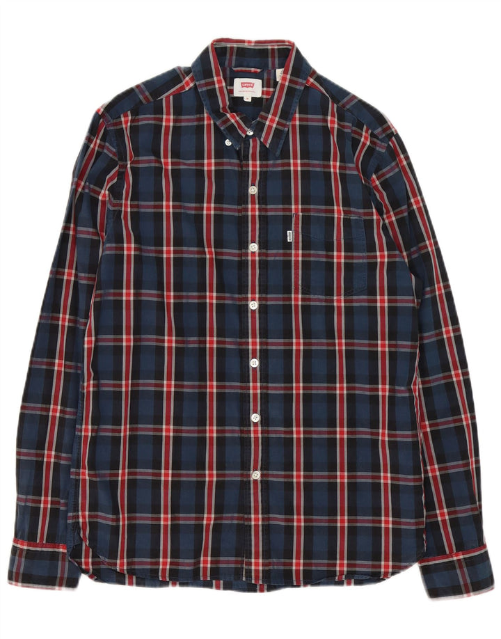 Ανδρικό πουκάμισο Levi's Medium Navy Blue Check Cotton