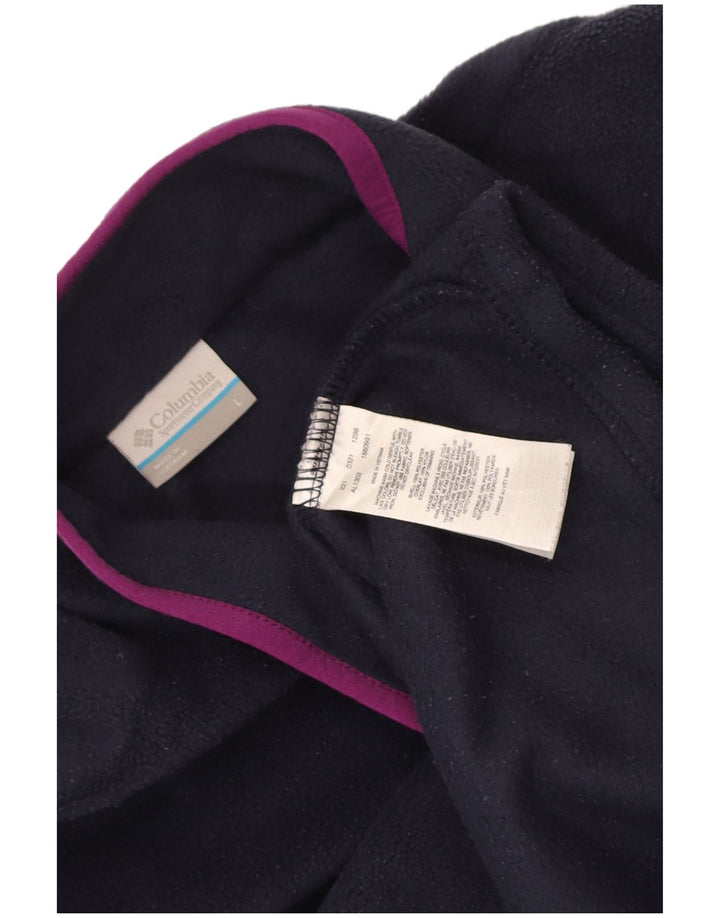 Columbia γυναικείο λαιμό με κουμπιά Fleece Jumper UK 16 Large Navy Blue Polyester