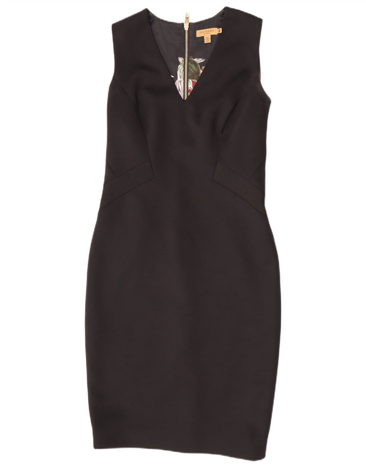 Ted Baker Γυναικείο Αμάνικο Φόρεμα Bodycon Μέγεθος 3 Μεσαίο Μαύρο Πολυεστέρας