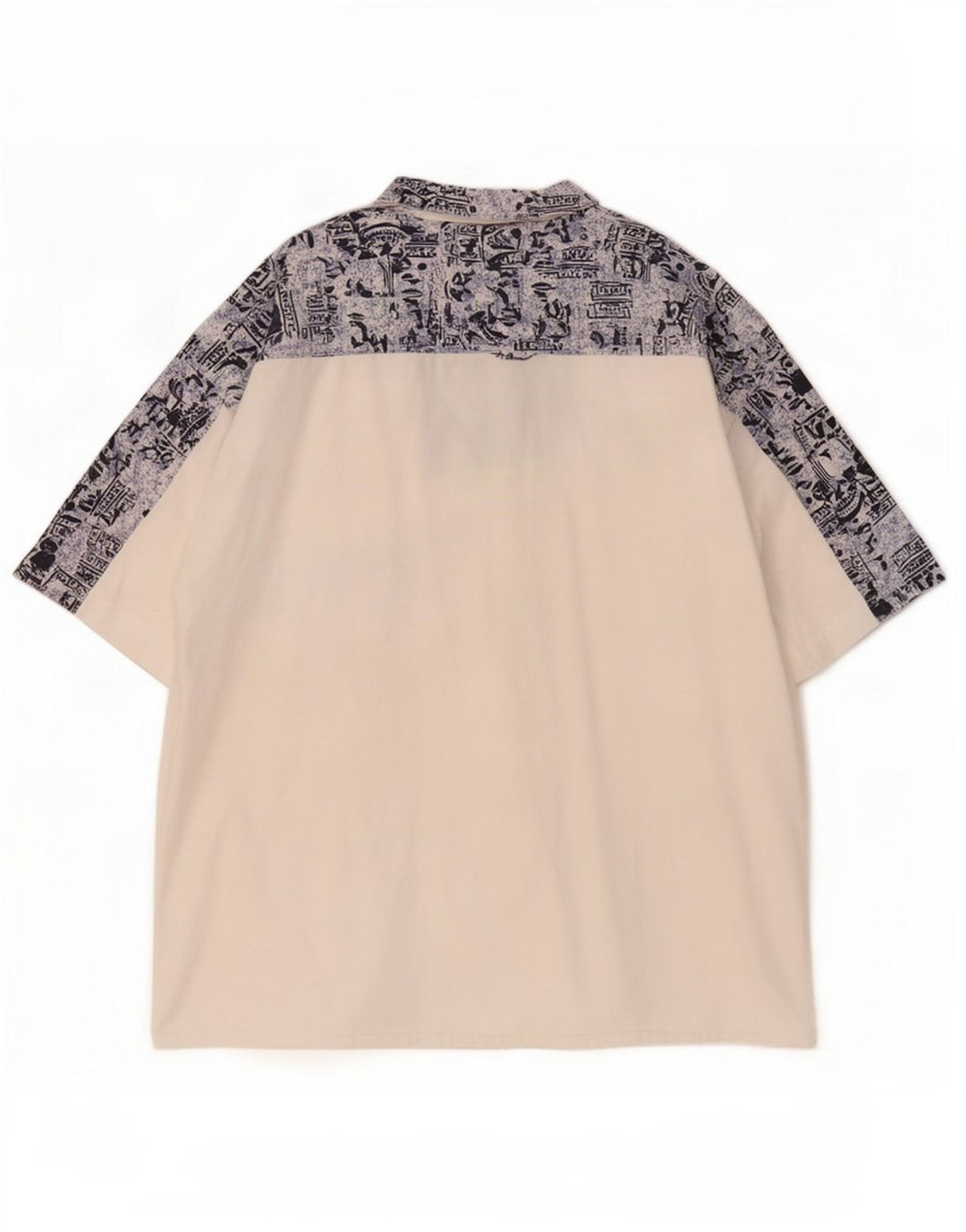 Vintage Ανδρικό Abstract Pattern Πουκάμισο πουλόβερ Μέγεθος 43/44 XL Λευκό