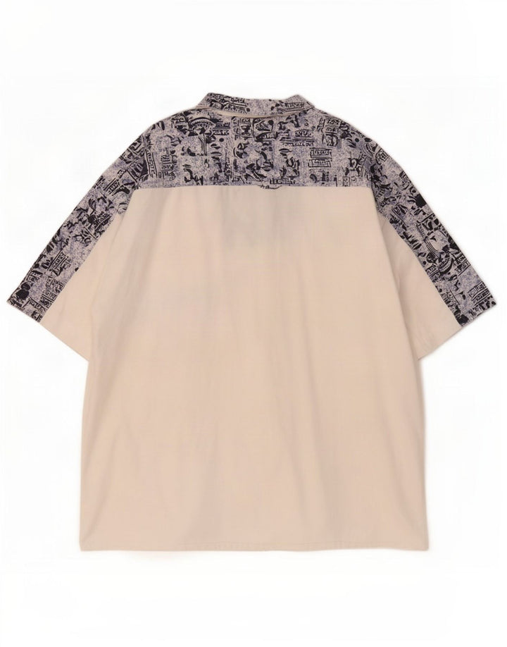 Vintage Ανδρικό Abstract Pattern Πουκάμισο πουλόβερ Μέγεθος 43/44 XL Λευκό