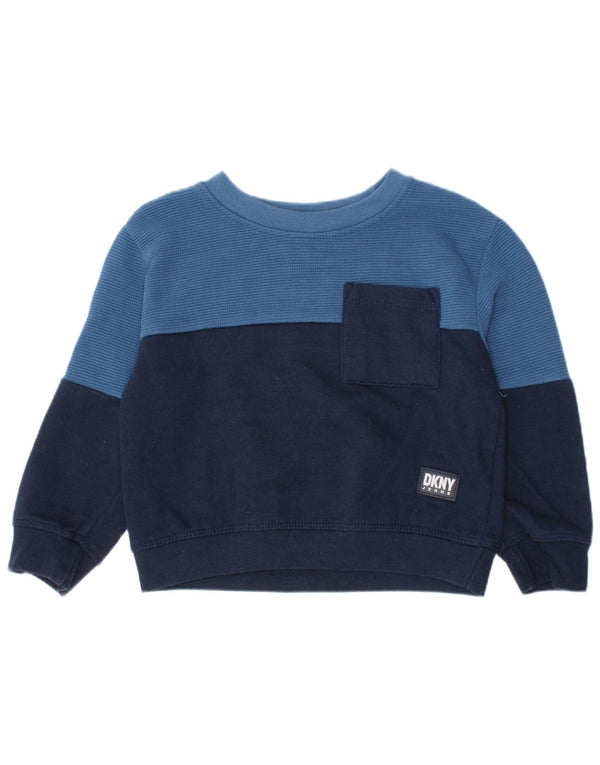 Γραφικό φούτερ Dkny Baby Boys Jumper 18-24 μηνών Navy Blue Colorblock