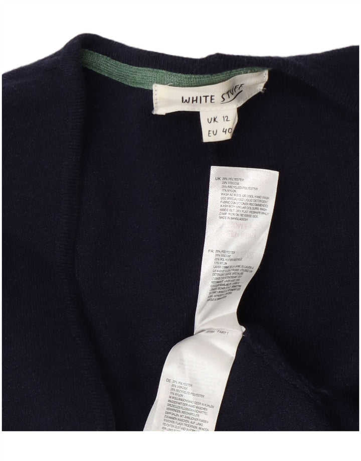 White Stuff Γυναικείο πουλόβερ Poncho Cardigan UK 12 Medium Navy Blue Polyester