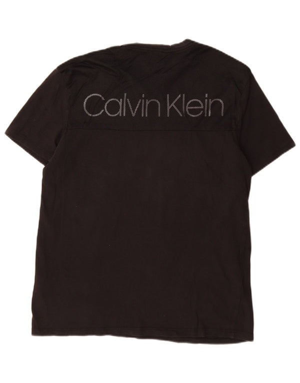 CALVIN KLEIN Ανδρικό γραφικό T-Shirt Top Μικρό μαύρο βαμβακερό