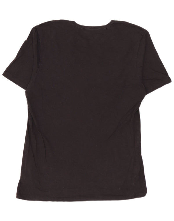 HUGO BOSS Mens T-Shirt Top Medium Black Cotton