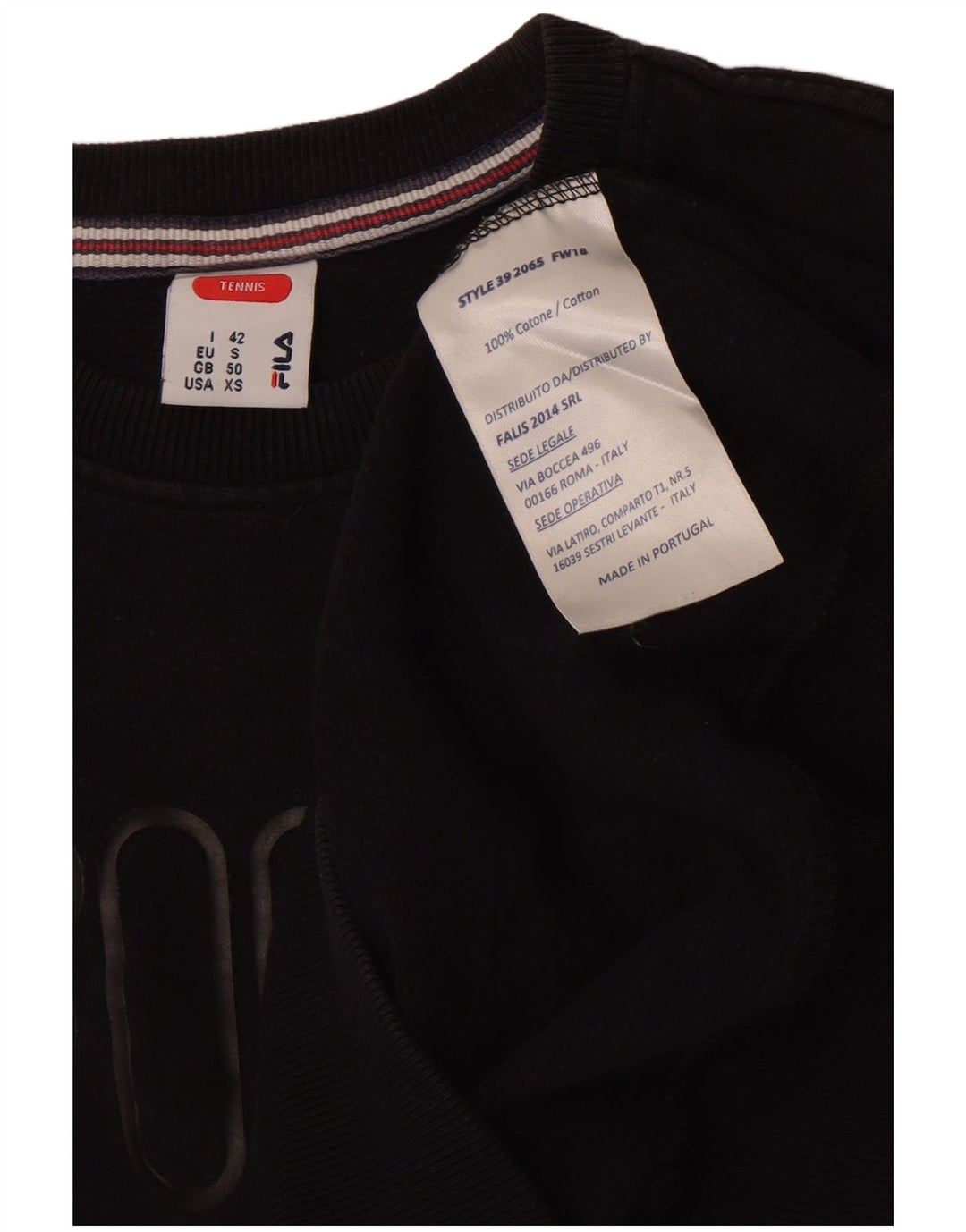 Fila Γυναικείο Φούτερ γραφικό Jumper IT 42 Μεσαίο Μαύρο Βαμβακερό