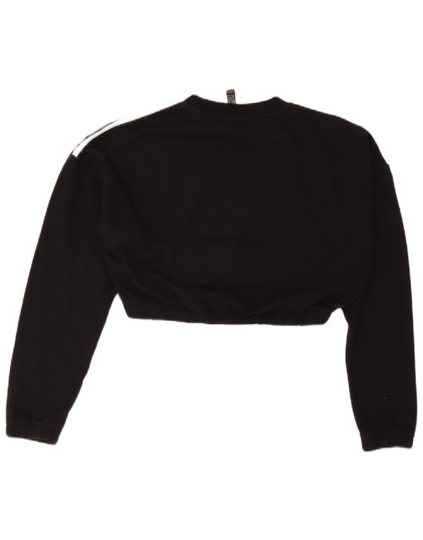 Γυναικεία φούτερ Adidas Crop Jumper UK 12/14 Μεσαίο μαύρο βαμβακερό