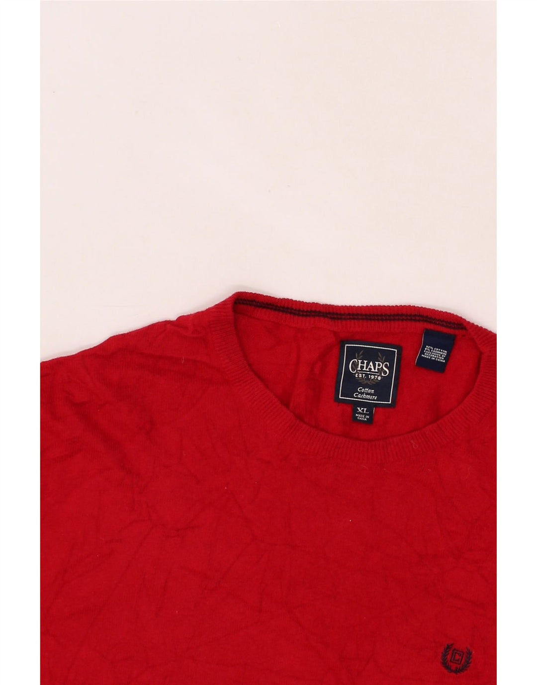 CHAPS Mens Crew Neck Jumper Sweater XL Red Cotton Vintage Chaps and Second-Hand Chaps from Messina Hembry 