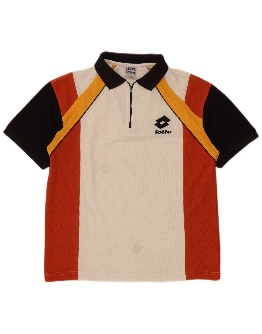 Ανδρικό μπλουζάκι πόλο LOTTO UK 36/38 Small White Colorblock Polyester