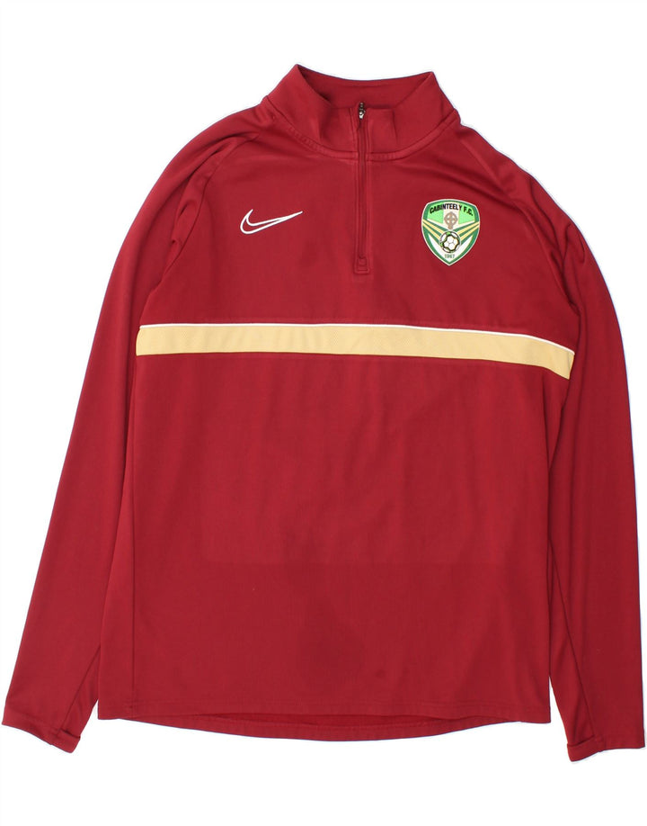 NIKE Mens Dri Fit Pullover Tracksuit Top Large Burgundy Colourblock Vintage Nike and Second-Hand Nike from Messina Hembry 