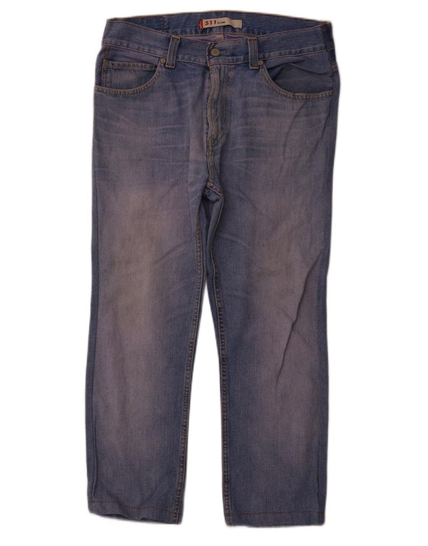 LEVI'S Womens 511 Crop Slim Jeans W36 L25 Blue