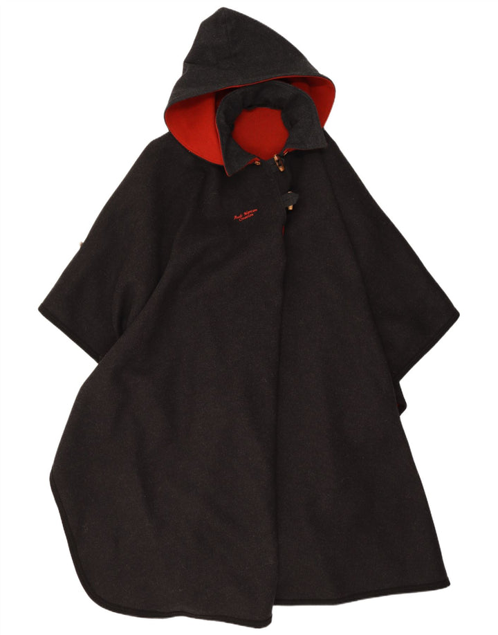 Vintage γυναικείο παλτό με κουκούλα Cape One Size Grey