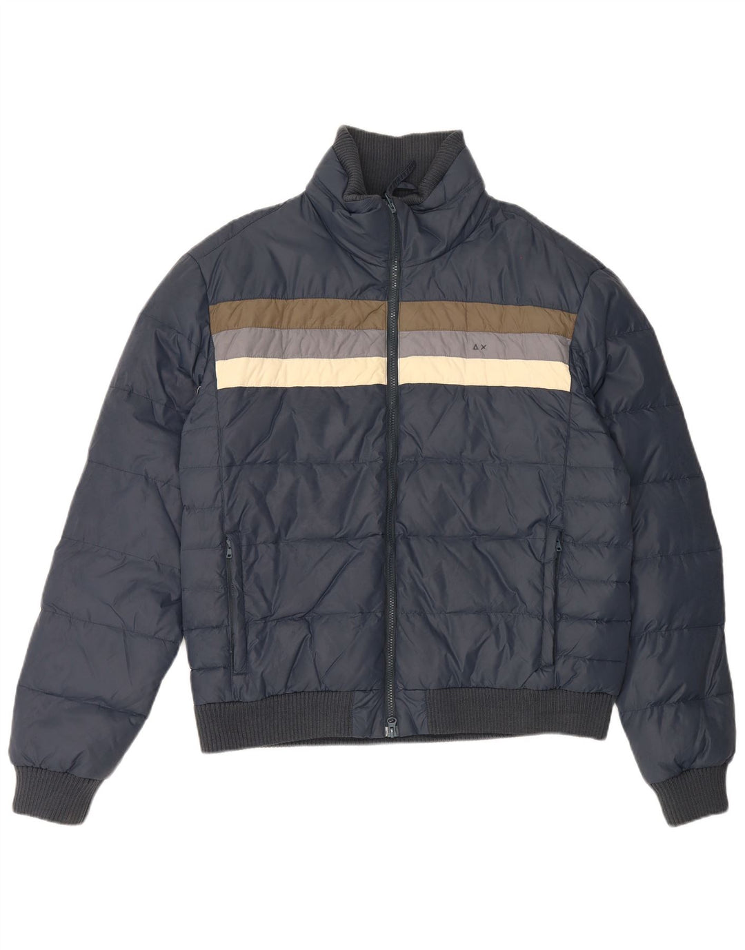 Sun68 Ανδρικό μπουφάν με επένδυση UK 44 2XL Navy Blue Colorblock Πολυαμίδιο
