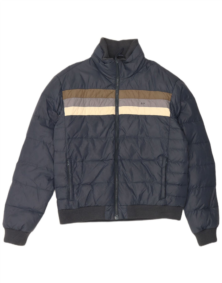 Sun68 Ανδρικό μπουφάν με επένδυση UK 44 2XL Navy Blue Colorblock Πολυαμίδιο