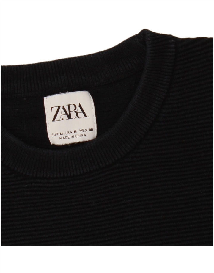 Zara Γυναικείο πουλόβερ με λαιμόκοψη UK 14 Medium Navy Blue
