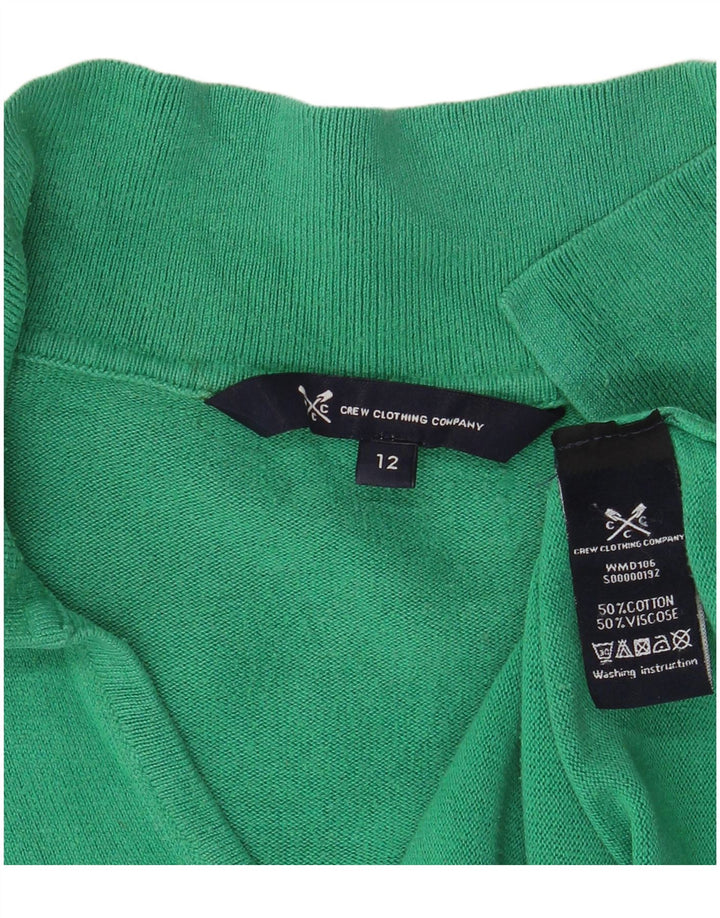 Crew Clothing Γυναικείο πουλόβερ με λαιμό πόλο UK 12 μεσαίο πράσινο βαμβακερό