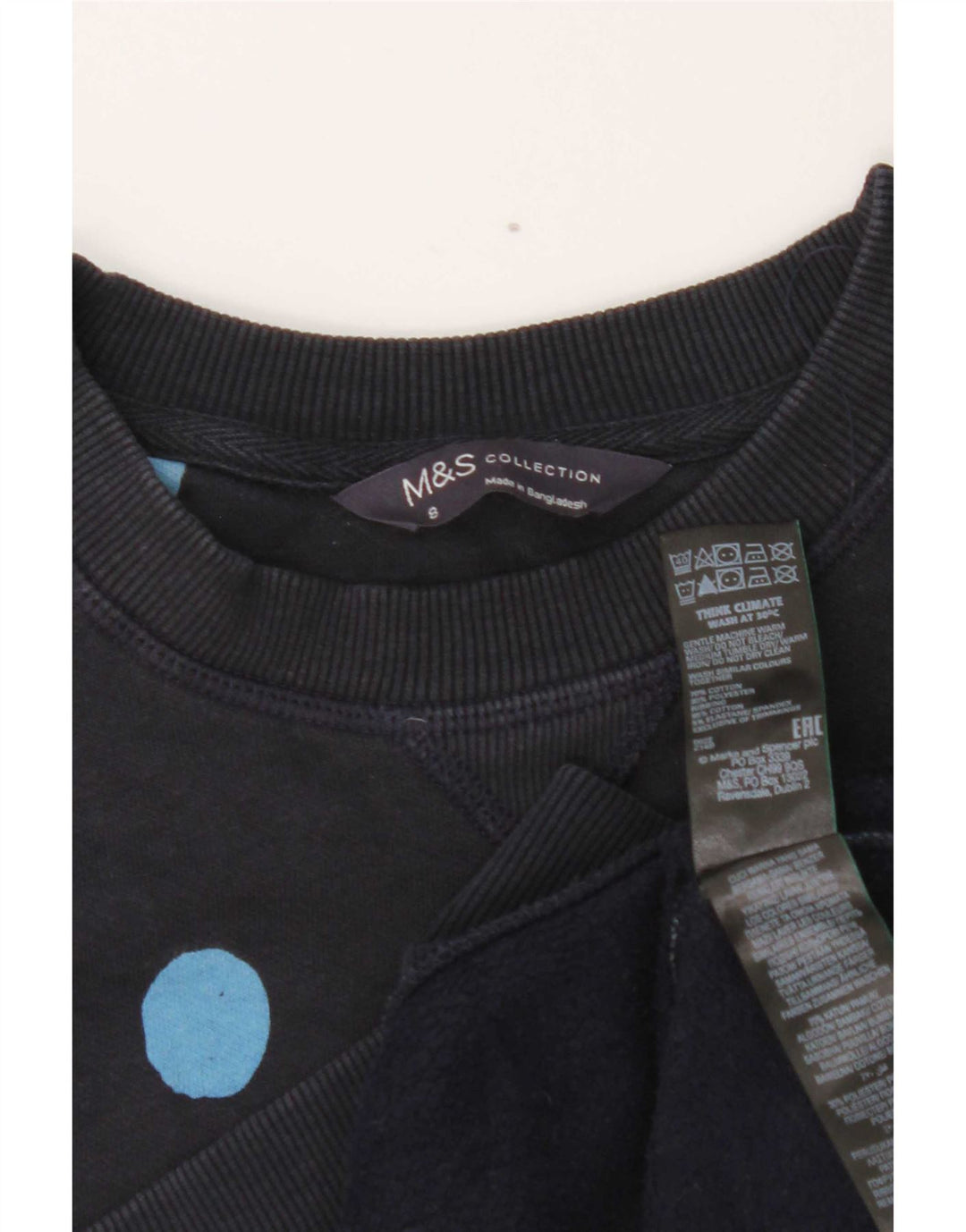 Marks & Spencer Γυναικεία φούτερ Crop Jumper UK 8 Small Navy Blue