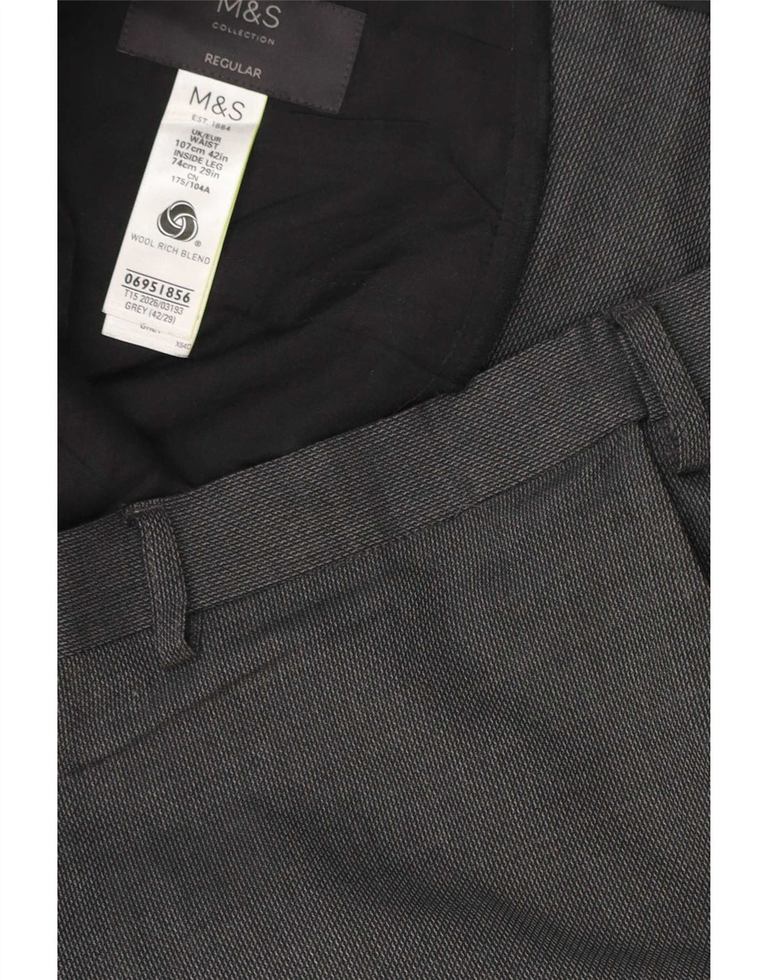 Ανδρικό καθημερινό παντελόνι Marks & Spencer W42 L29 Grey Polyester