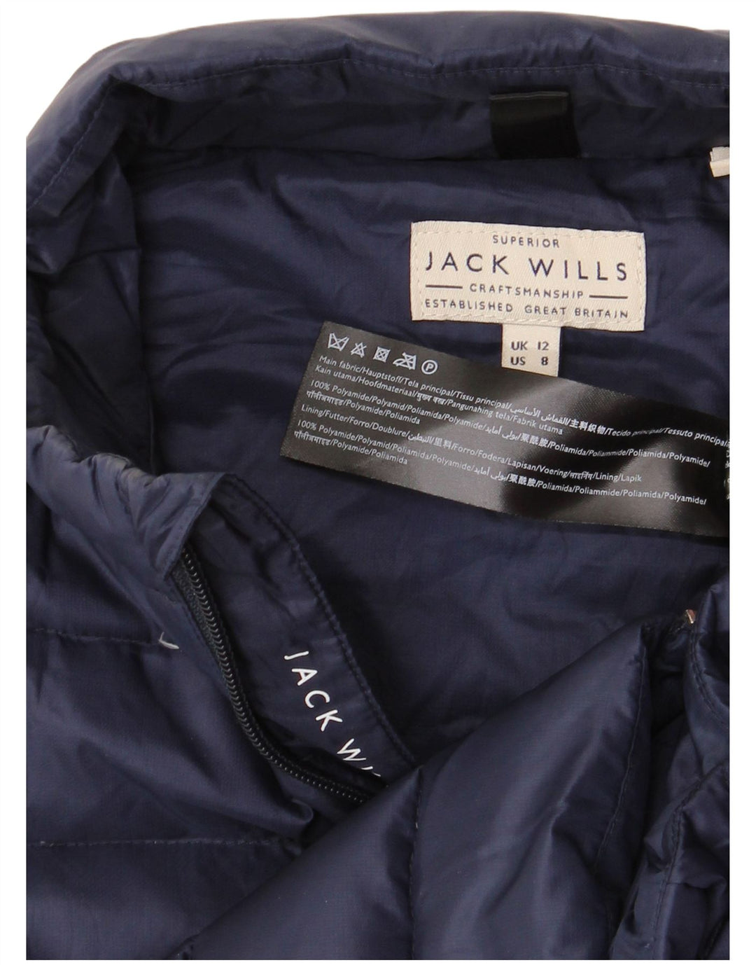 JACK WILLS Γυναικείο Gilet UK 12 Medium Navy Blue Polyamide