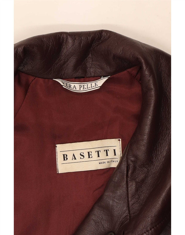 Basetti Γυναικείο Δερμάτινο Παλτό IT 50 XL Καφέ Δερμάτινο