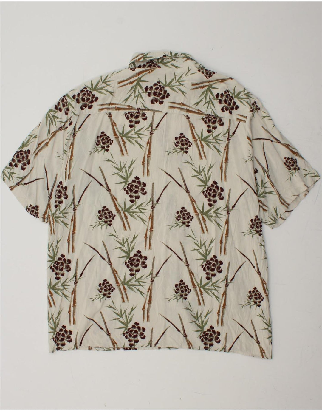 Ανδρικό κοντομάνικο πουκάμισο PURITAN XL Λευκό φλοράλ βισκόζη