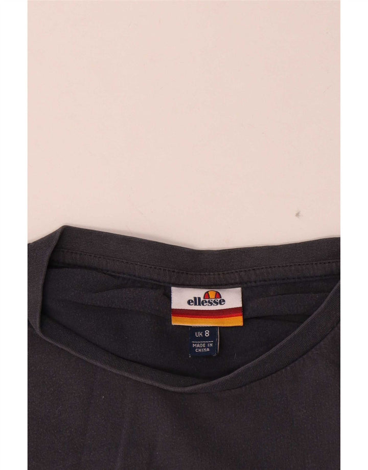 Ellesse Γυναικείο Crop Graphic T-Shirt Top UK 8 Small Grey