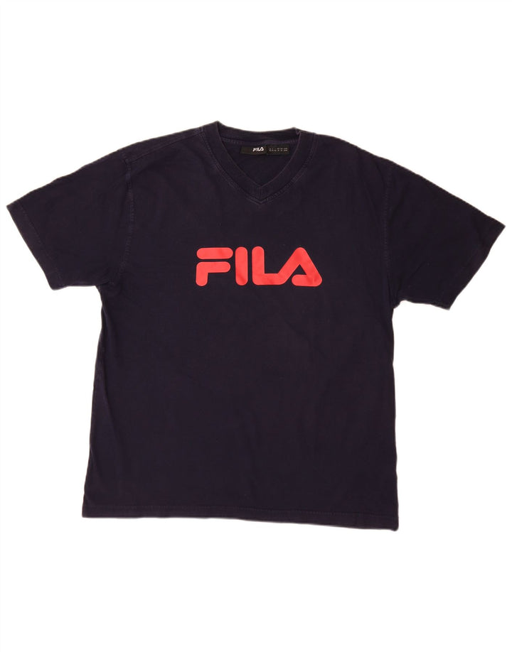Ανδρικό γραφικό T-Shirt FILA Top Medium Navy Blue από βαμβάκι