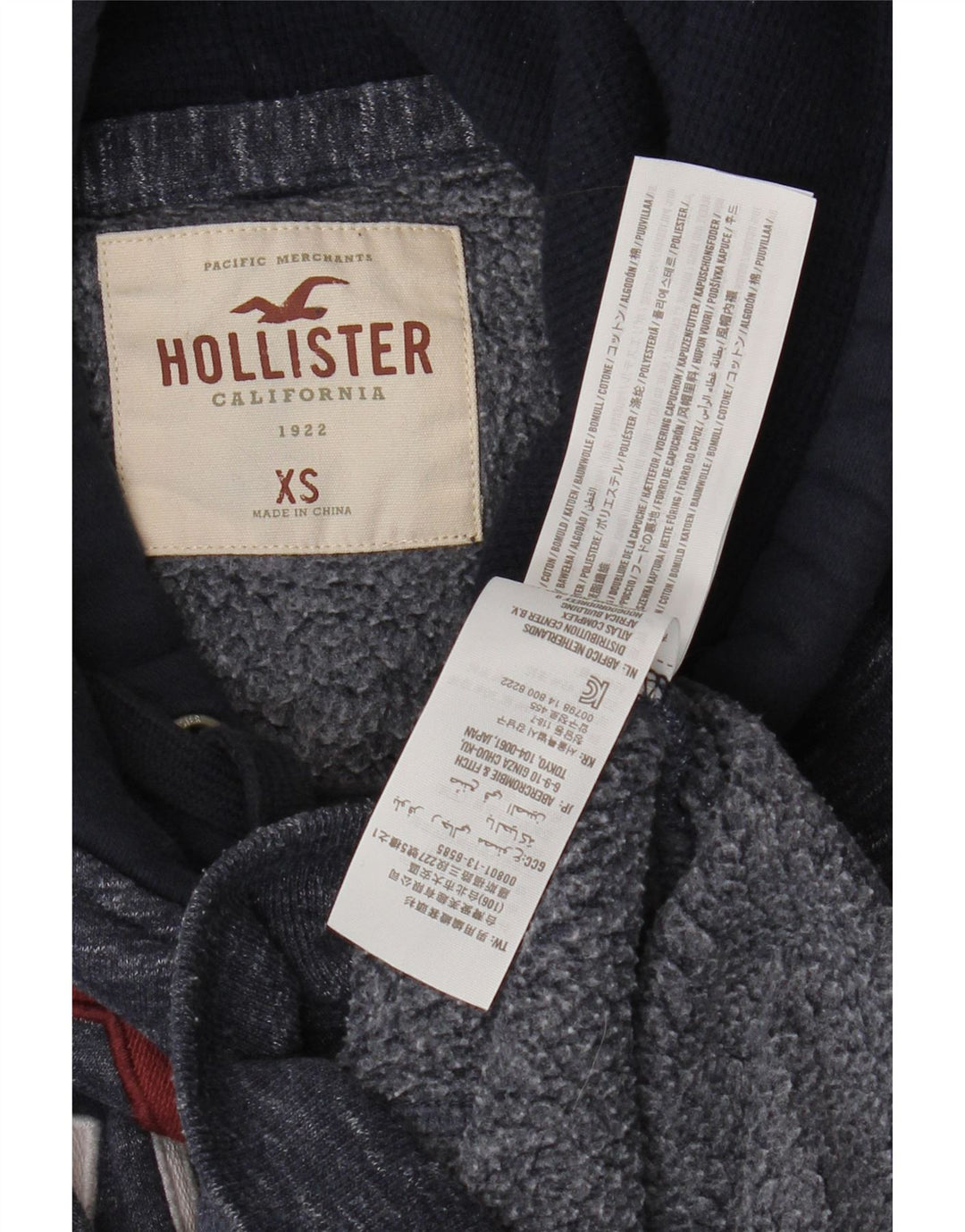 Ανδρικό γραφικό κουκούλα HOLLISTER XS Navy Blue Colourblock Βαμβακερό