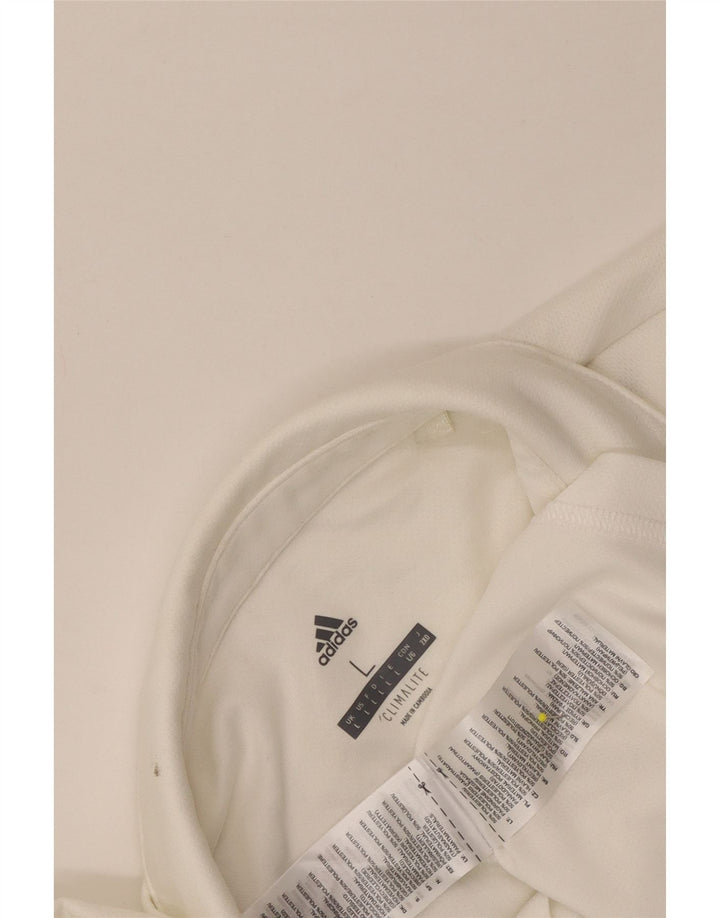 Ανδρικό πουκάμισο Adidas Climalite Polo μεγάλο λευκό πολυεστέρα