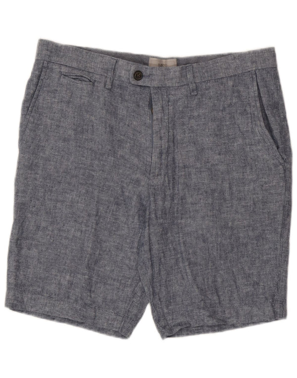 Ανδρικό σορτς Chino Marks & Spencer W32 Μεσαίο μπλε λινό