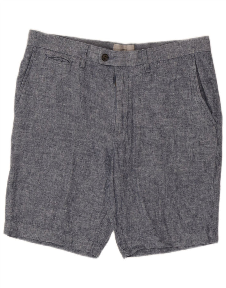 Ανδρικό σορτς Chino Marks & Spencer W32 Μεσαίο μπλε λινό