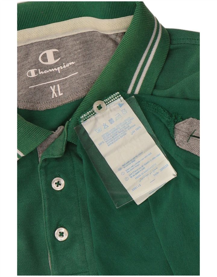 Champion Ανδρικό Πόλο Μπλουζάκι XL Πράσινο βαμβακερό