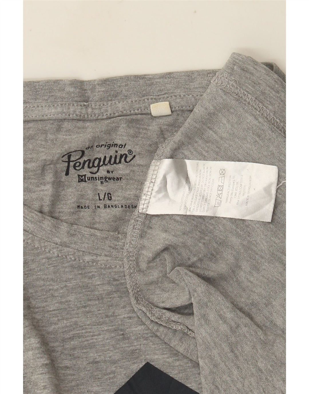 Ανδρικό γραφικό T-Shirt Penguin Top μεγάλο γκρι βαμβακερό