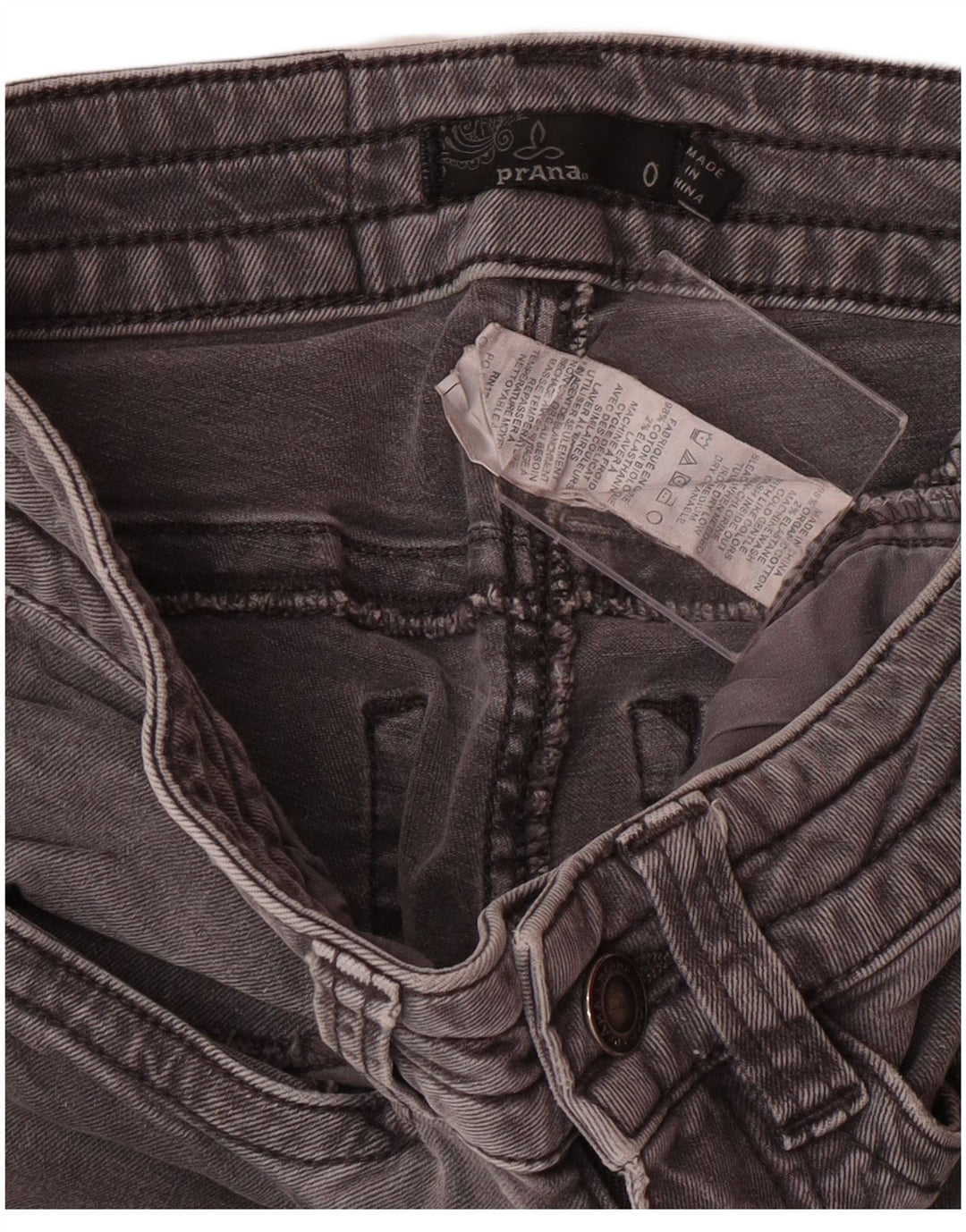 PRANA Γυναικεία Skinny Jeans Cargo US 0 XS W24 L26 Γκρι βαμβακερό