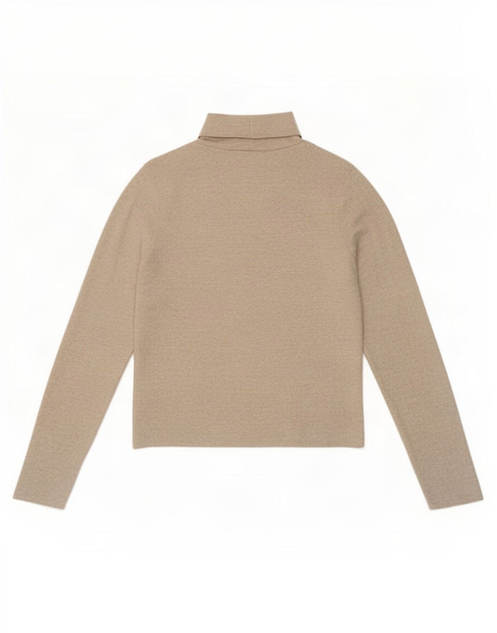 Zara γυναικείο τοπ μακρυμάνικο UK 14 Large Beige Flecked Polyester