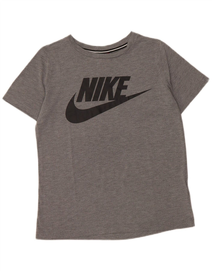 Γυναικείο γραφικό μπλουζάκι NIKE Top UK 10 Small Grey Polyester