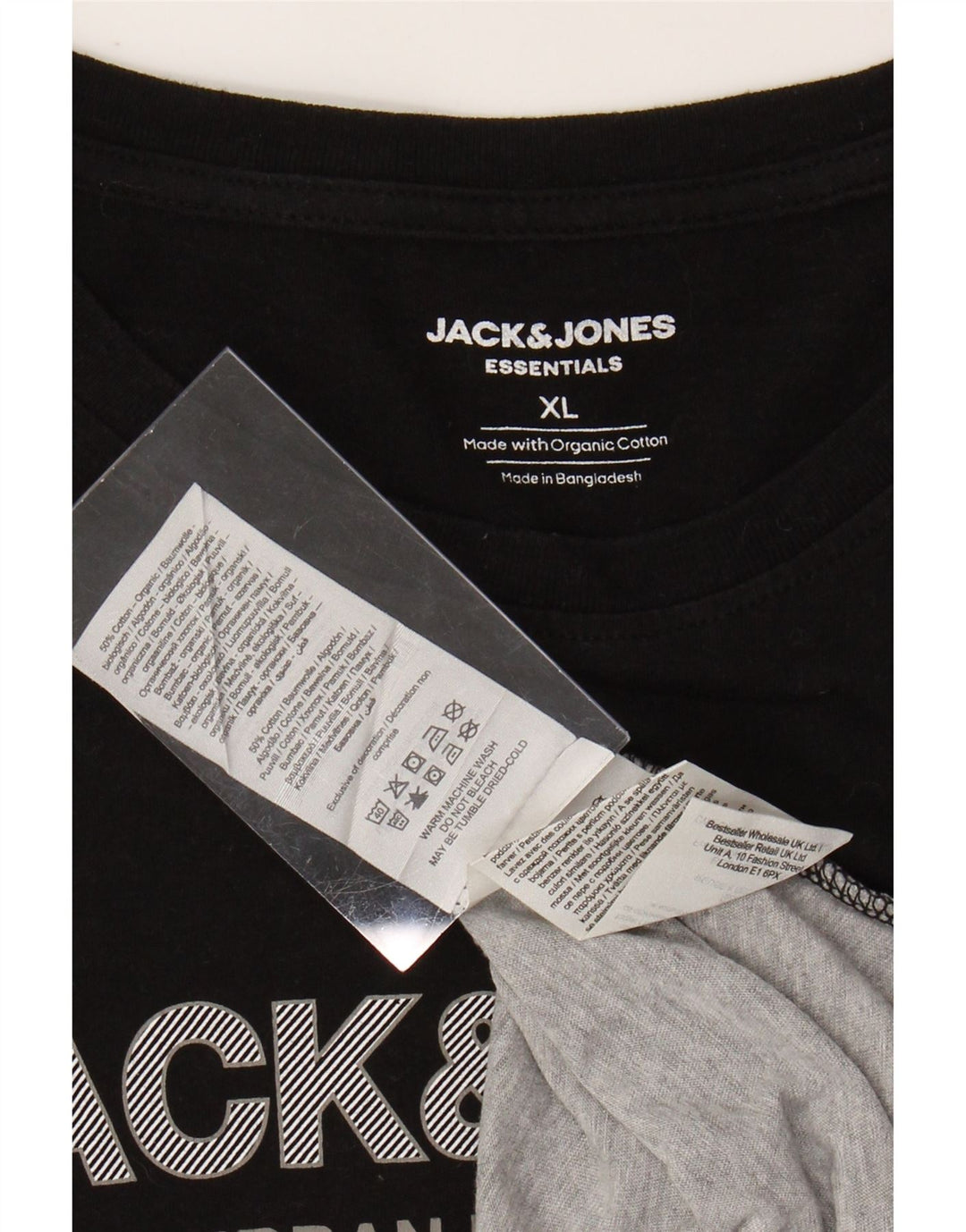 Ανδρικό γραφικό μπλουζάκι JACK & JONES Τοπ XL Μαύρο βαμβακερό χρώμα
