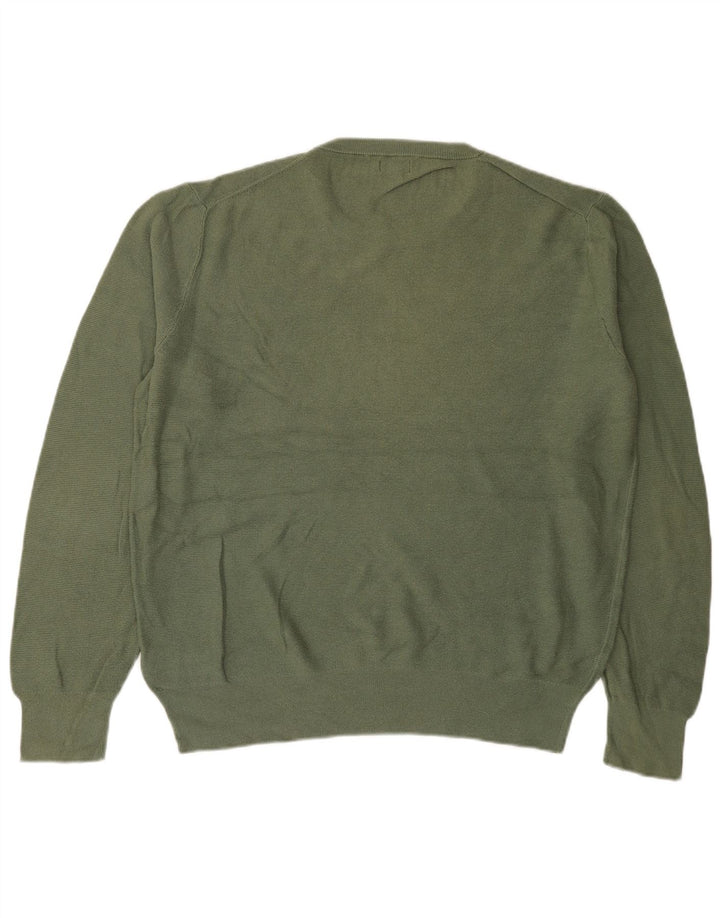 J. Crew Ανδρικό πουλόβερ με λαιμόκοψη, μεγάλο πράσινο βαμβακερό