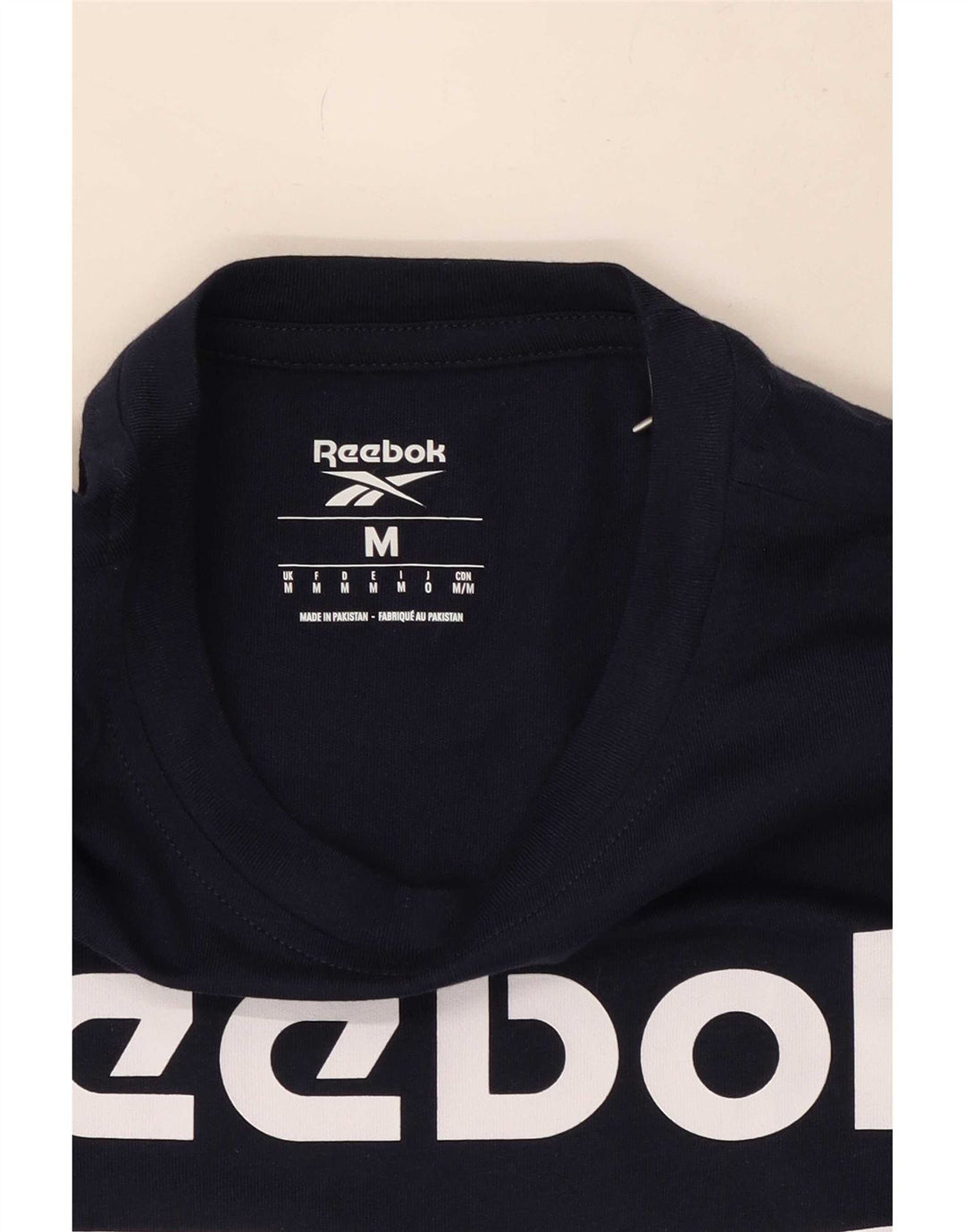Ανδρικό γραφικό T-Shirt Reebok Top από μεσαίο μπλε ναυτικό βαμβακερό