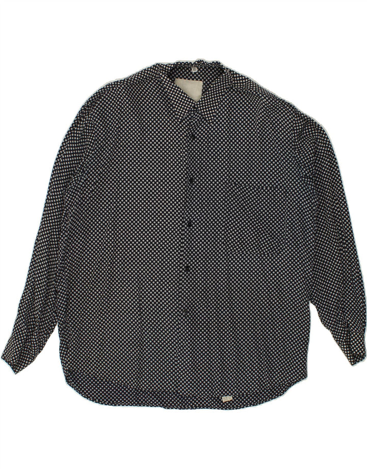 VINTAGE Mens Shirt XL Navy Blue Polka Dot Vintage Vintage and Second-Hand Vintage from Messina Hembry 