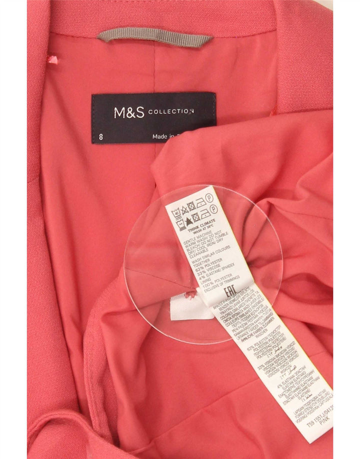 Marks & Spencer Γυναικείο μπουφάν blazer UK 8 μικρό ροζ πολυεστέρα