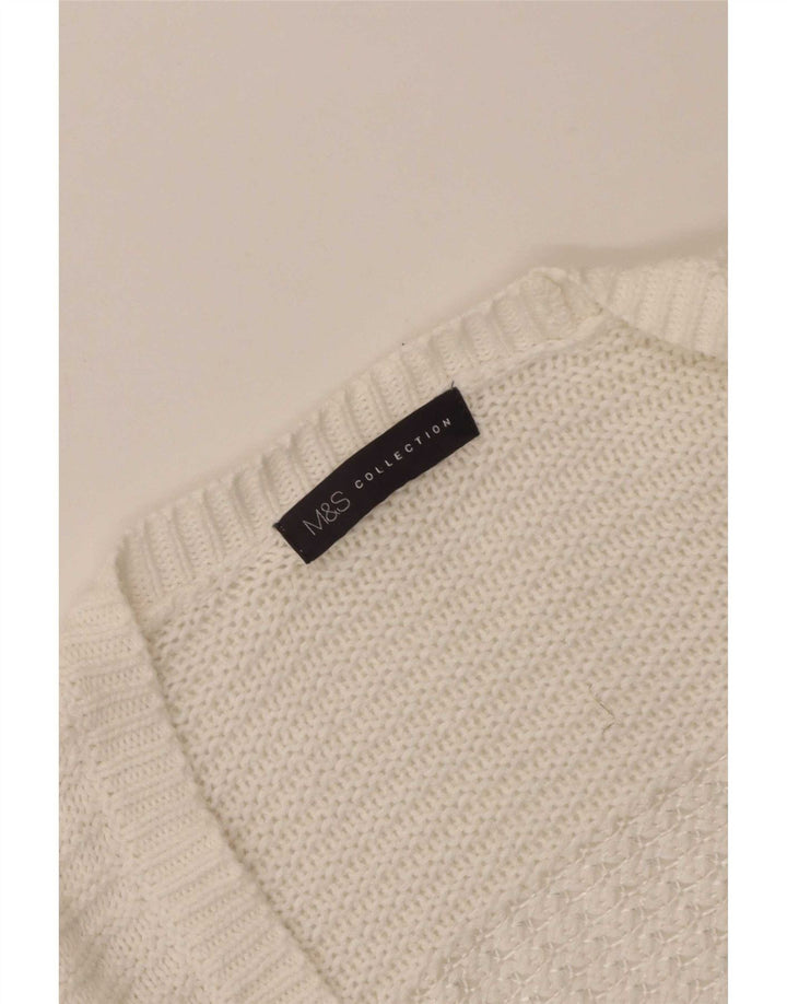 Marks & Spencer Γυναικεία ανοιχτή ζακέτα UK 8 Small White