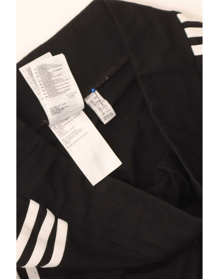 Γυναικείο κολάν Adidas UK 12 μεσαίο μαύρο βαμβακερό