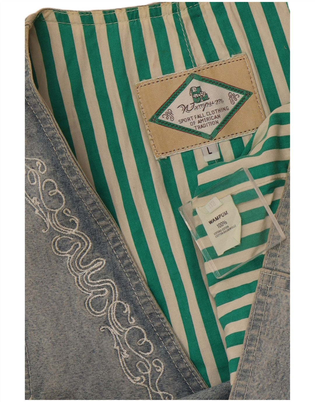 WAMPUM Γυναικείο Γιλέκο UK 16 Μεγάλο Μπλε Βαμβακερό