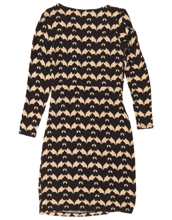 Γυναικείο φόρεμα με θήκη με αφηρημένο σχέδιο Φάσης οκτώ UK 12 Μεσαίο μαύρο