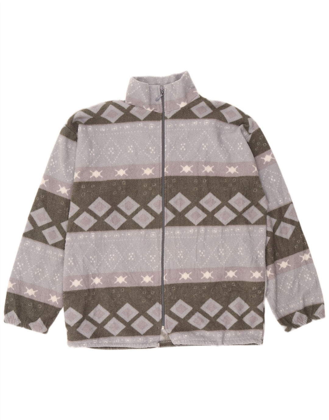 Ανδρικό Fleece Jacket VINTAGE UK 40 Large Grey Geometric