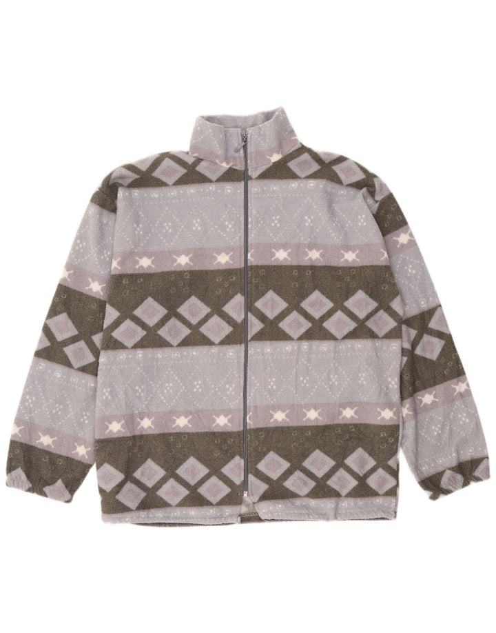 Ανδρικό Fleece Jacket VINTAGE UK 40 Large Grey Geometric